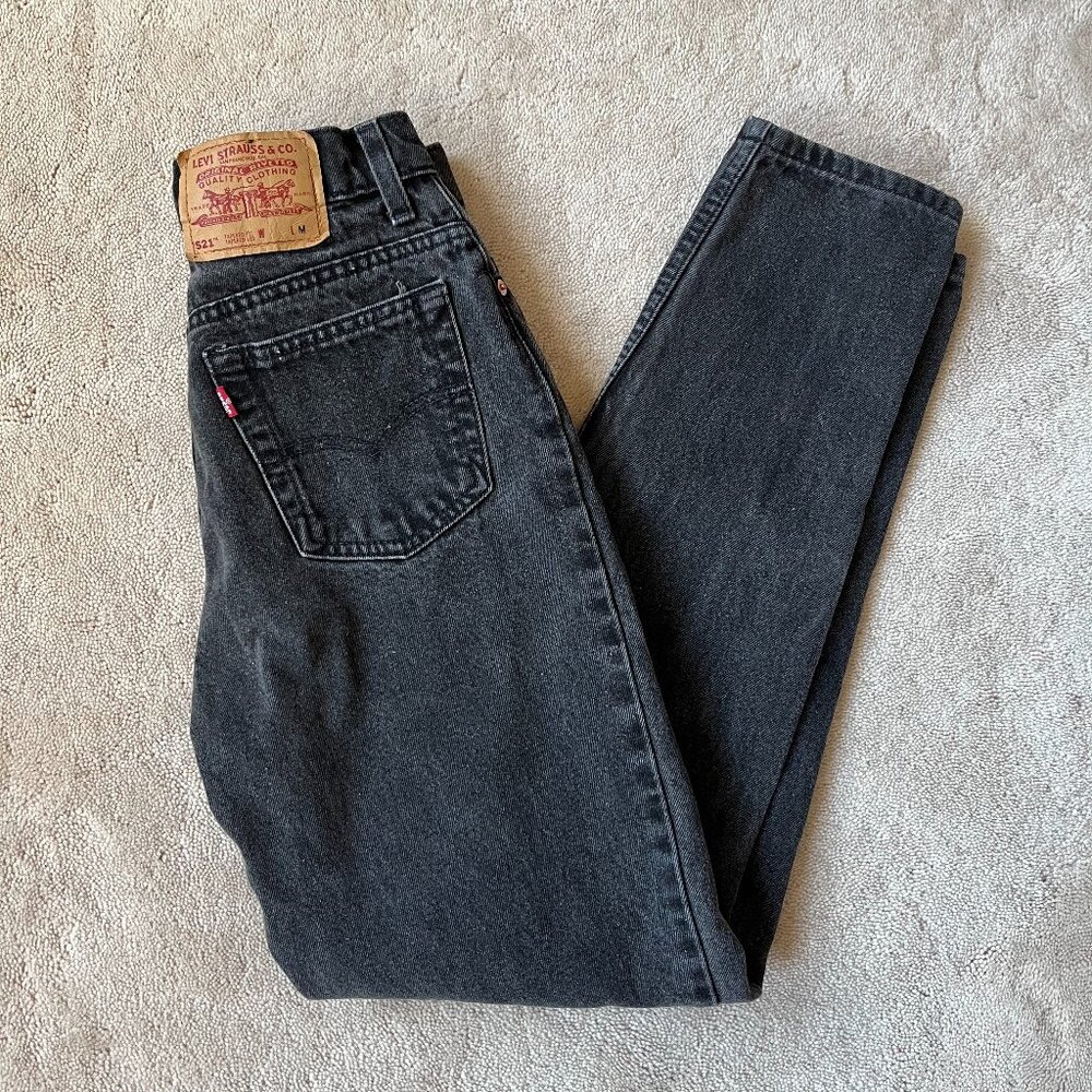 Vintage Levi's 521 Faded Black Jeans, W25 L29.5